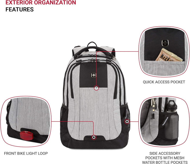 SwissGear - Mochila para laptop Cecil 5505, Gris jaspeado