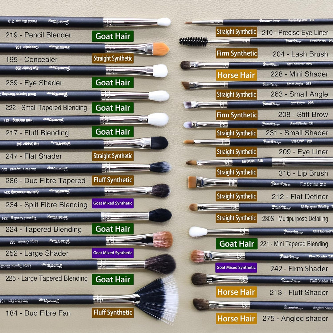BUEART DESIGN - Juego de 42 brochas de maquillaje con pelo de cabra...