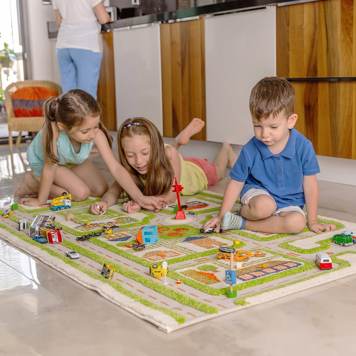 Alfombras de Juego 3D, Verde Tráfico, 39 x 59 Pulgadas