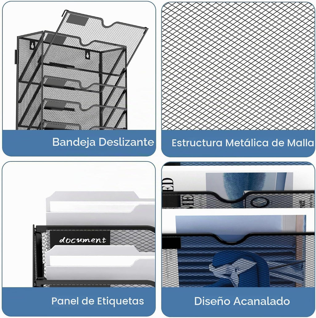 Organizador de archivos de pared de 10 niveles, soporte de correo