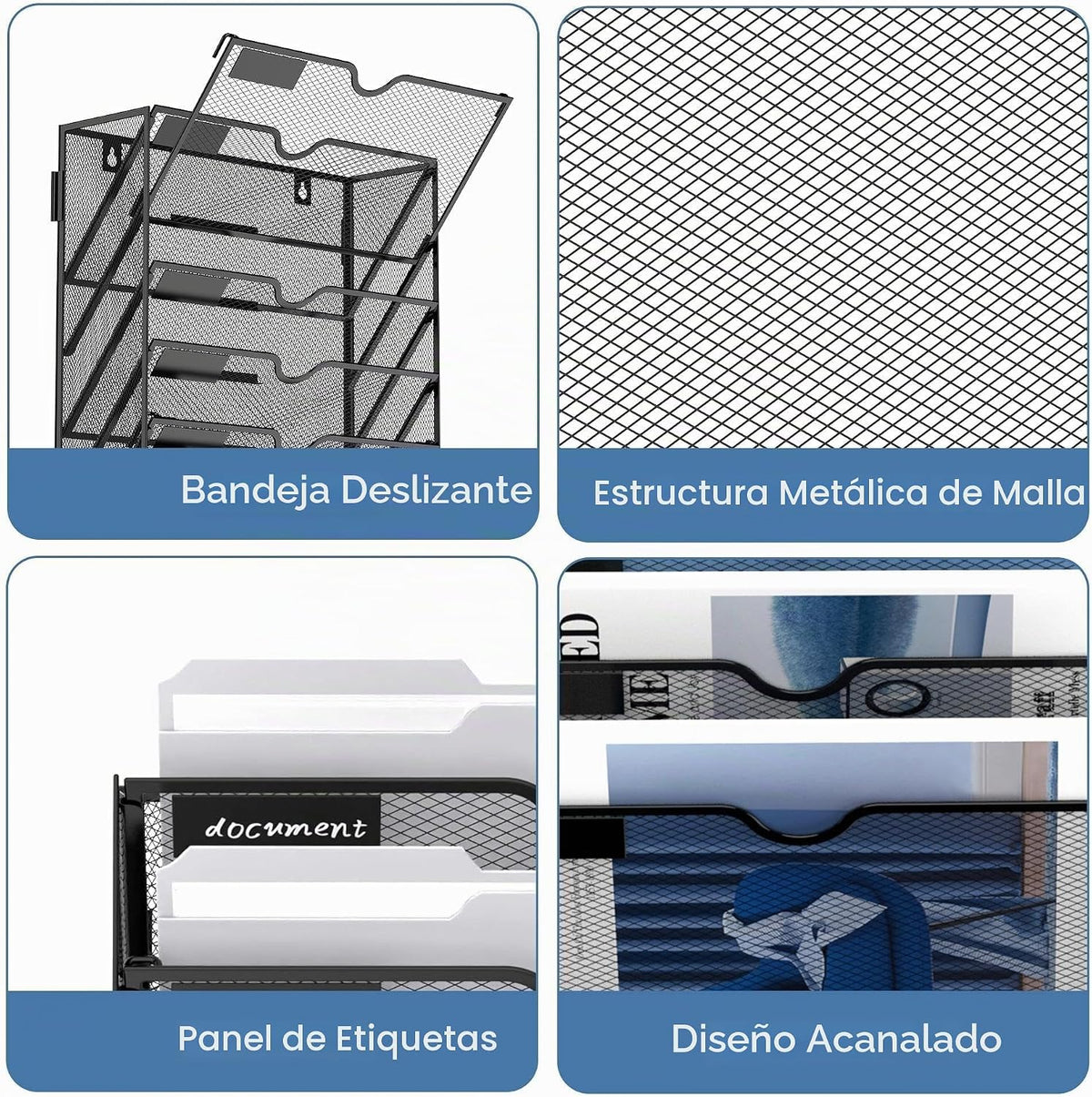 Organizador de archivos de pared de 10 niveles, soporte de correo