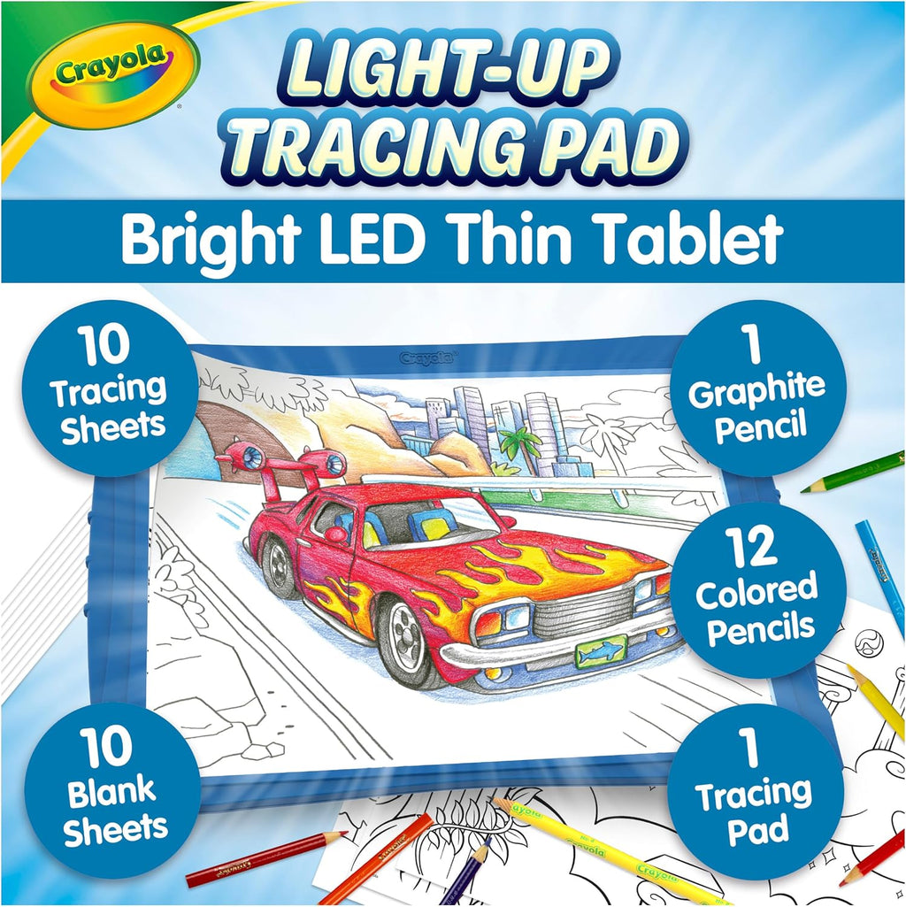 Crayola Almohadilla de trazado iluminada: proyector de dibujo y trazado azul, para niños, mesa de caja de luz para bocetos, juguetes para niños, regalo para niñas y niños, a partir de 6 años
