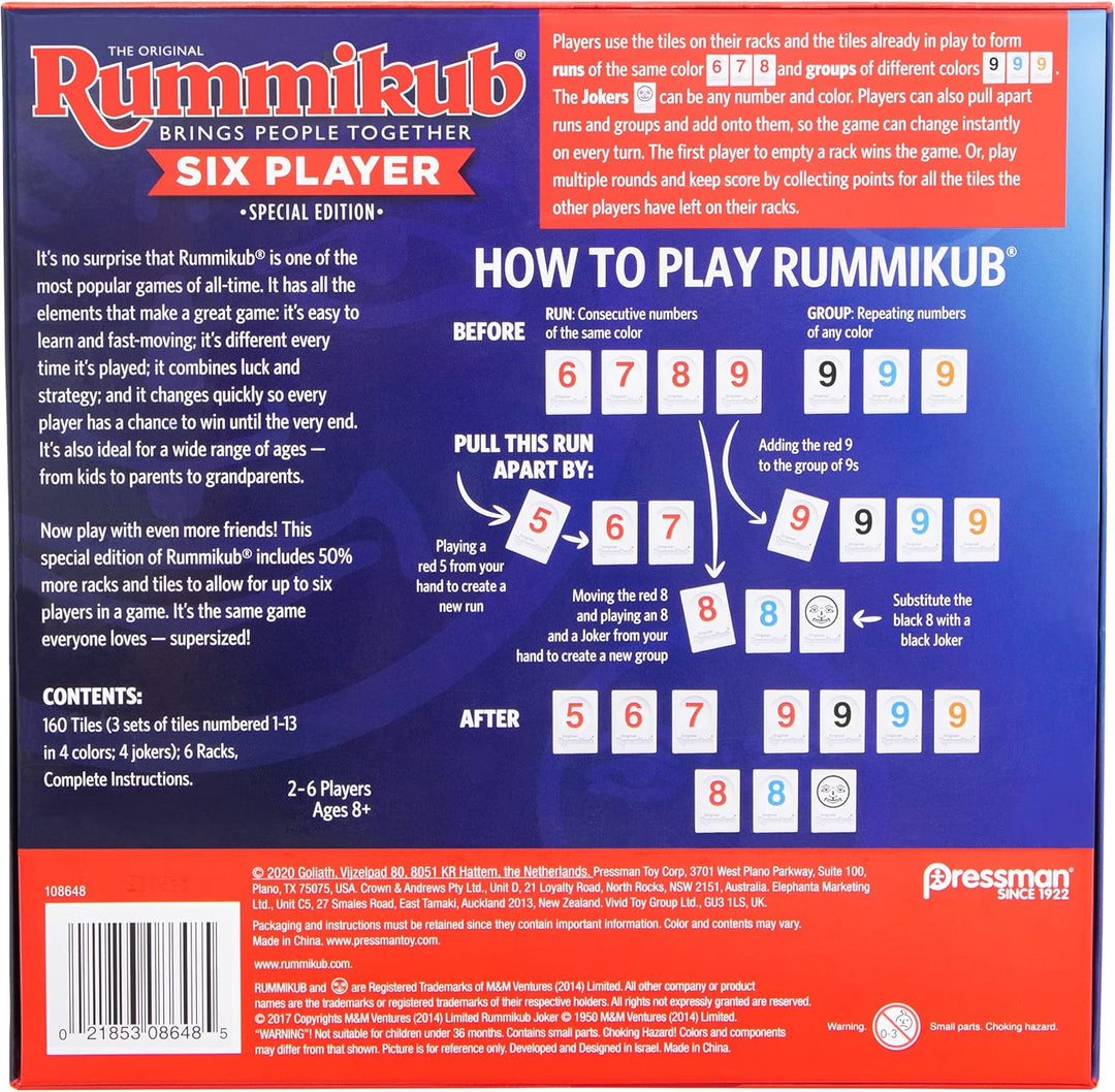 Rummikub Edición para seis jugadores el clásico juego de