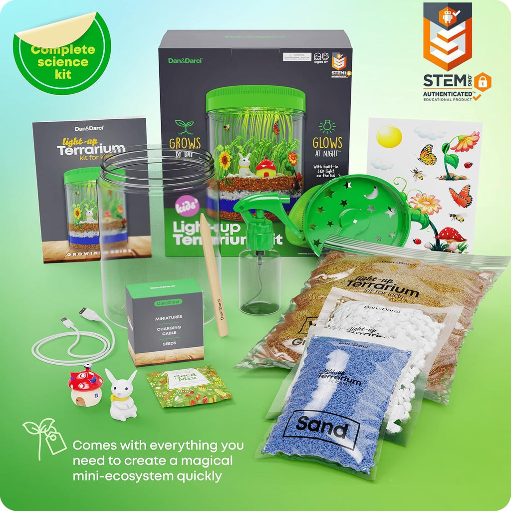 Kit de Terrario Iluminado para Niños - Kit de Ciencia STEM - Juguete Educativo DIY
