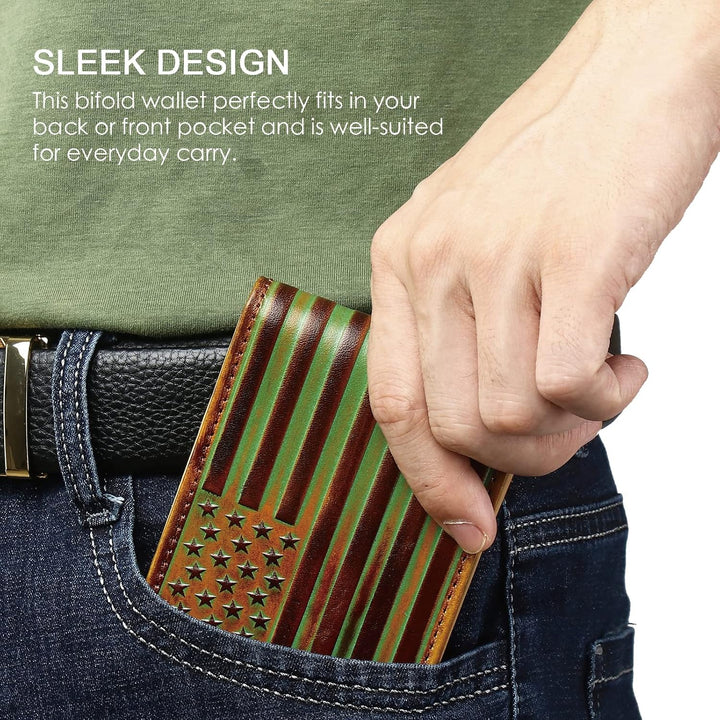 Pefiam Billetera de Cuero de Grano Completo para Hombres - Billeter...