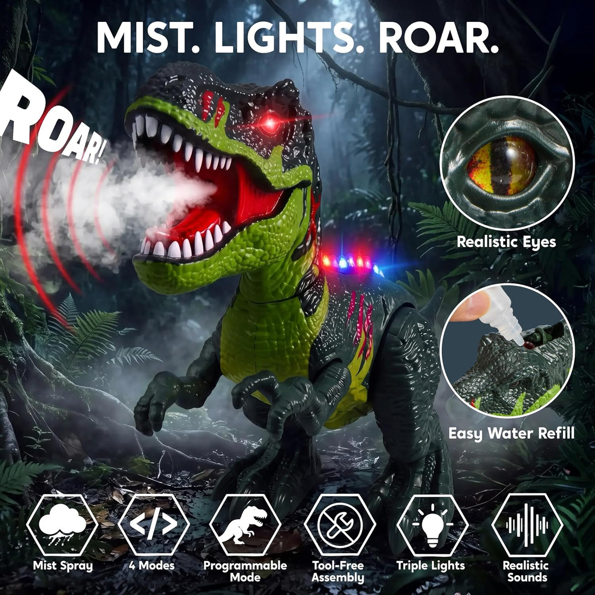 Joyin Juguete de dinosaurio con control remoto para niños de 3 a 5 años