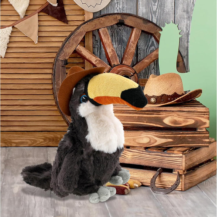 DolliBu Sombrero de vaquero de peluche de tucán súper