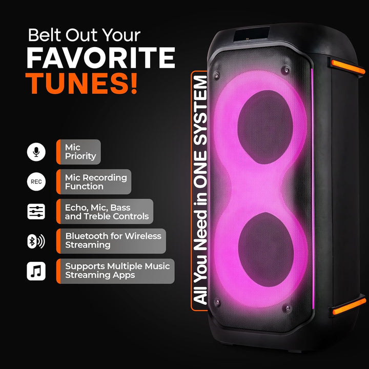 Altavoz de fiesta grande Bluetooth de Pyle Audio con graves - Gran...