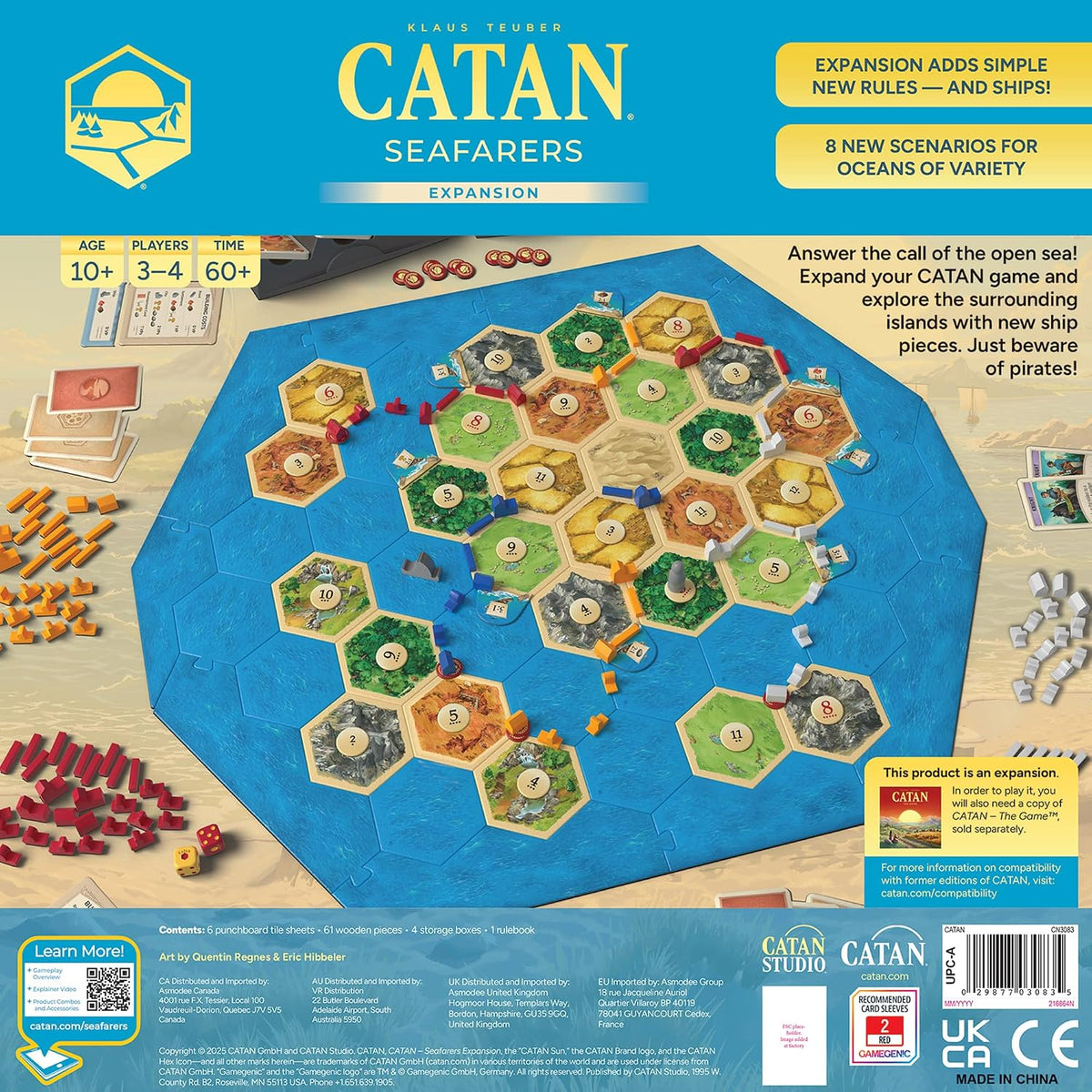 CATAN Seafarers Juego de mesa Expansión (6ª Edición) Juego de estrategia para niños y adultos, a partir de 12 años, 3-4 jugadores, tiempo de juego de 60 minutos, hecho por Catan Studio