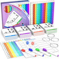 Juegos de matemáticas para niños, tarjetas flash de matemáticas, kit de práctica interactiva, práctica Pop It con suma, resta, multiplicación y división, ideal para aprender y desarrollar habilidades, edades de 4 a 8 años
