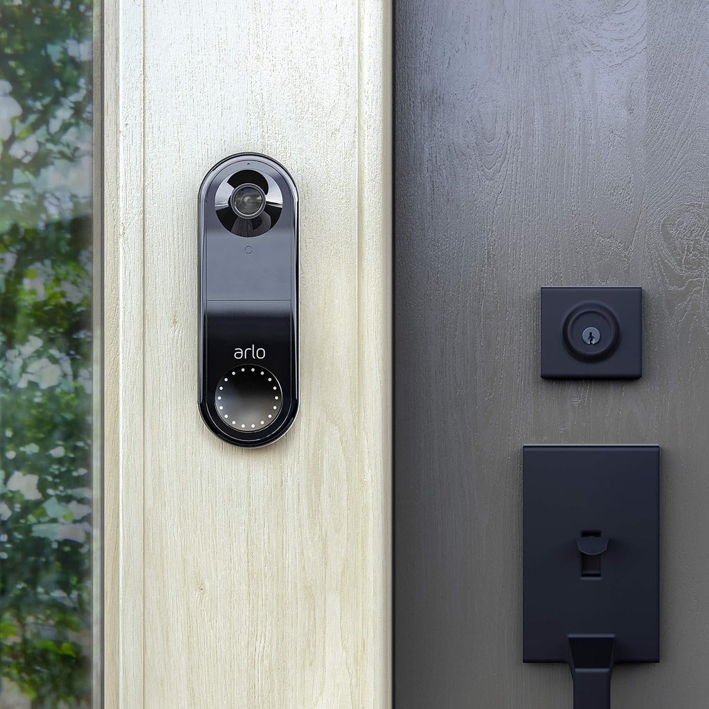 Arlo Video Timbre | Calidad de vídeo HD, audio de 2 vías, detección de paquetes | detección de movimiento y alertas | sirena incorporada | visión nocturna | fácil instalación (se requiere cableado existente para timbre de puerta) | AVD1001B (renovado)