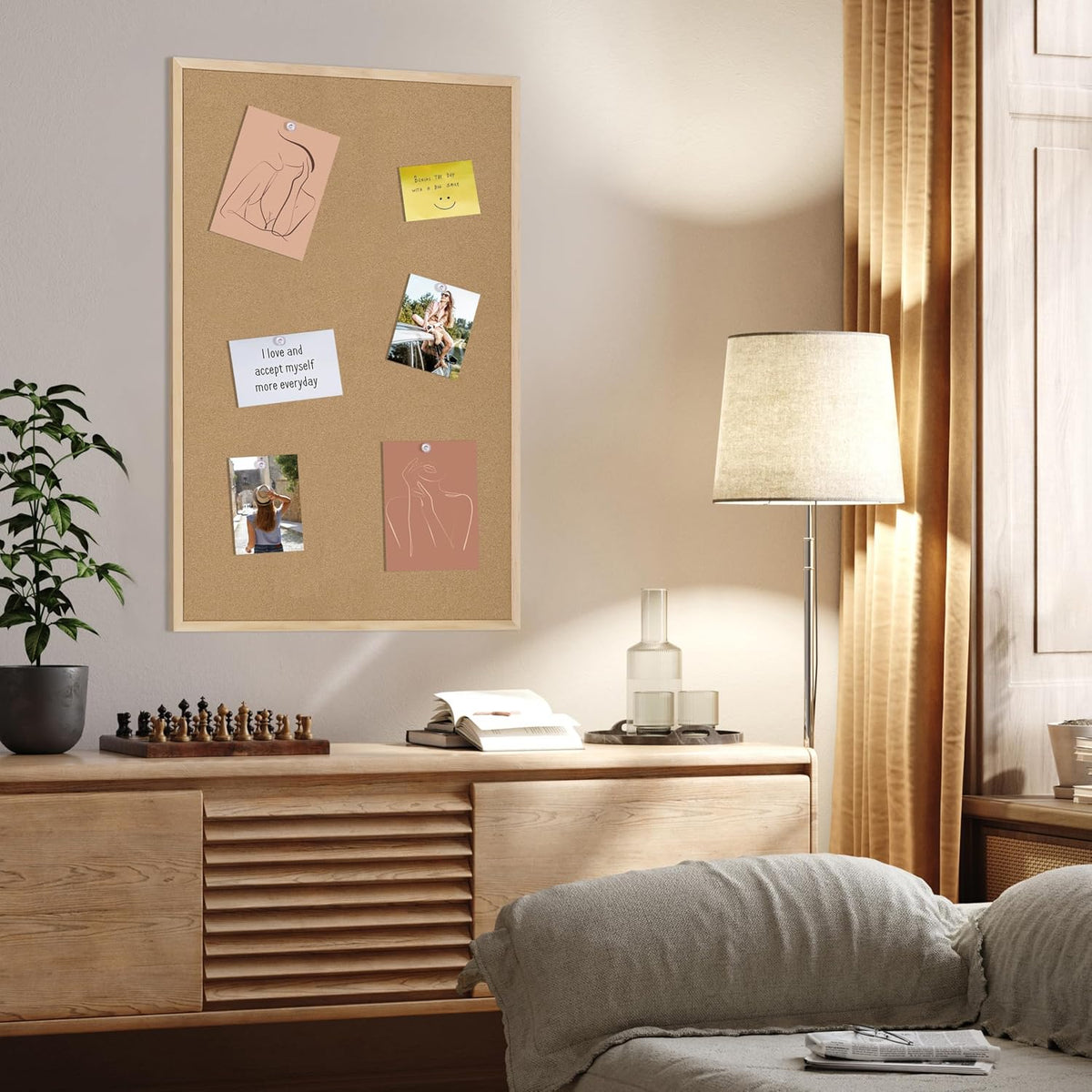 DAHAPYBOO Tablero de corcho 36x24 para oficina con tableros de madera de