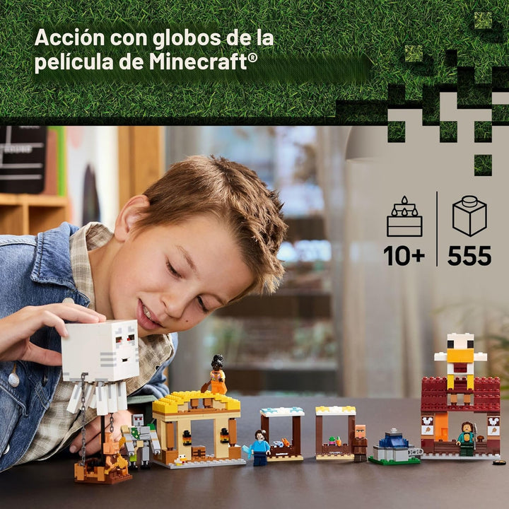 LEGO Minecraft El Ataque del Globo Ghast a la Aldea - Juego de Cons...