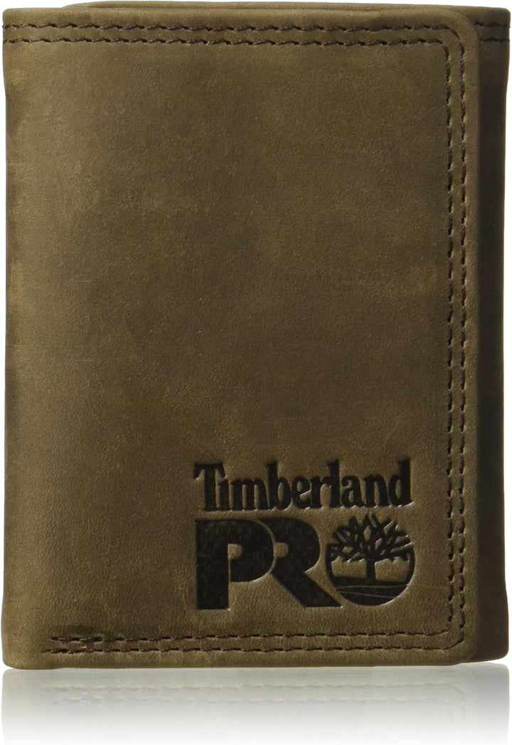 Timberland PRO - Cartera triple de cuero para hombre con ventana pa...