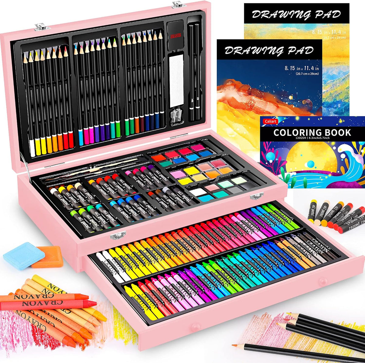 Caliart - Kit de suministros de arte, paquete de 153 unidades