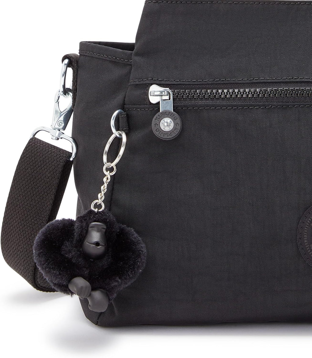 Kipling Elysia Bolso bandolera convertible sólido, Negro (Black Noir)