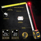 LEXIVON Cinta métrica láser digital 2 en 1 | Medidor de distancia láser de 40 m con pantalla LCD retroiluminada con cinta métrica AutoLock de 16 pies/5 m | Ft/pulgada/fracciones/M/mm (LX-201)