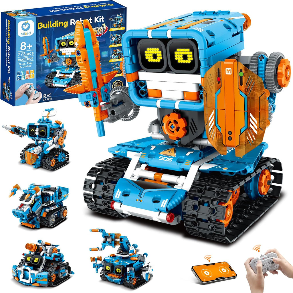 Sillbird Kit de robot de construcción con control remoto, regalos STEM para