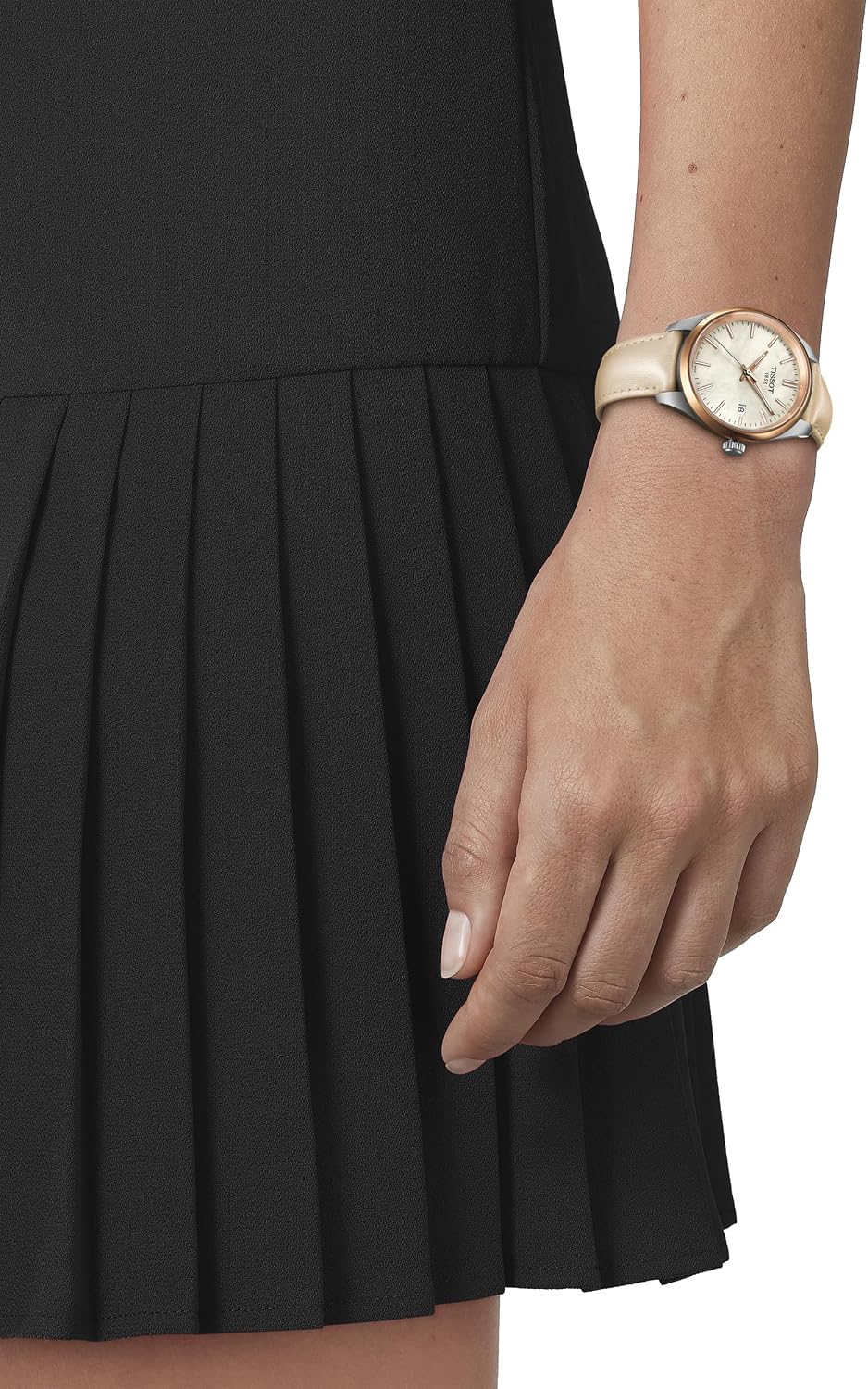 Tissot PR 100, cuarzo suizo, 1.339 in, esfera de nácar, reloj para mujer