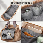 Bolsa de uso diario para mujer, espaciosa bolsa de pañales con 16 bolsillos, bolsa de viaje duradera, elegante bolsa de hombro de trabajo