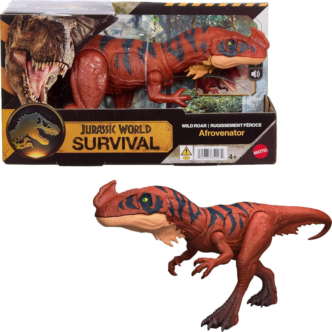 Mattel Jurassic World Wild Roar Afrovenator - Figura de acción de d...