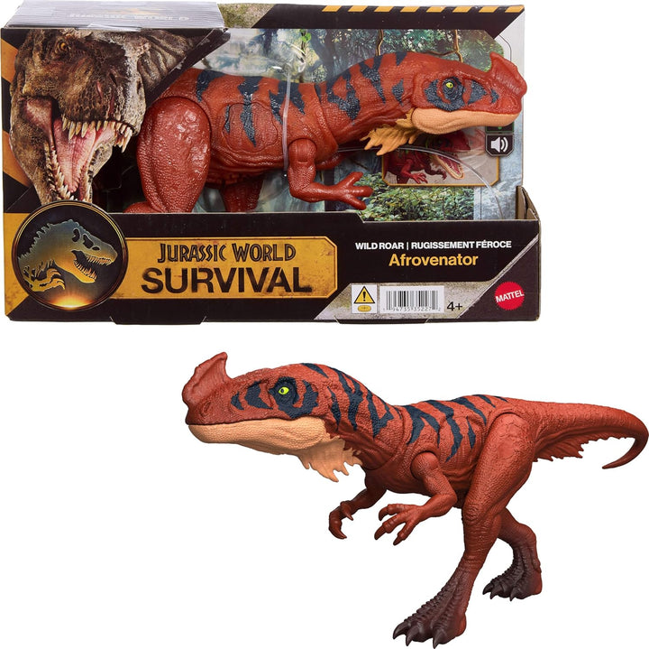 Mattel Jurassic World Wild Roar Afrovenator - Figura de acción de d...