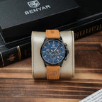 BENYAR Relojes para hombre, cronógrafo analógico de cuarzo, impermeables, relojes de pulsera para hombre, moda de negocios, trabajo, casual, deportivo, reloj de vestir con calendario