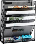 EaseOffice organizador de oficina vertical de 5 hileras, de material de red de metal, color negro, para la oficina o el hogar.