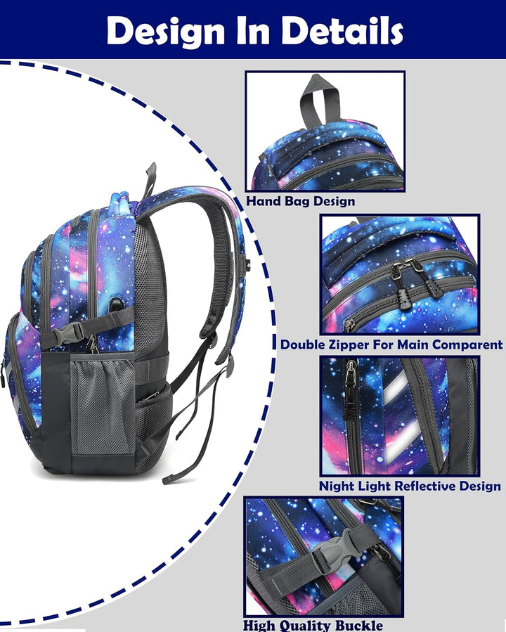 ProEtrade - Mochila para universidad con puerto de carga USB, para...