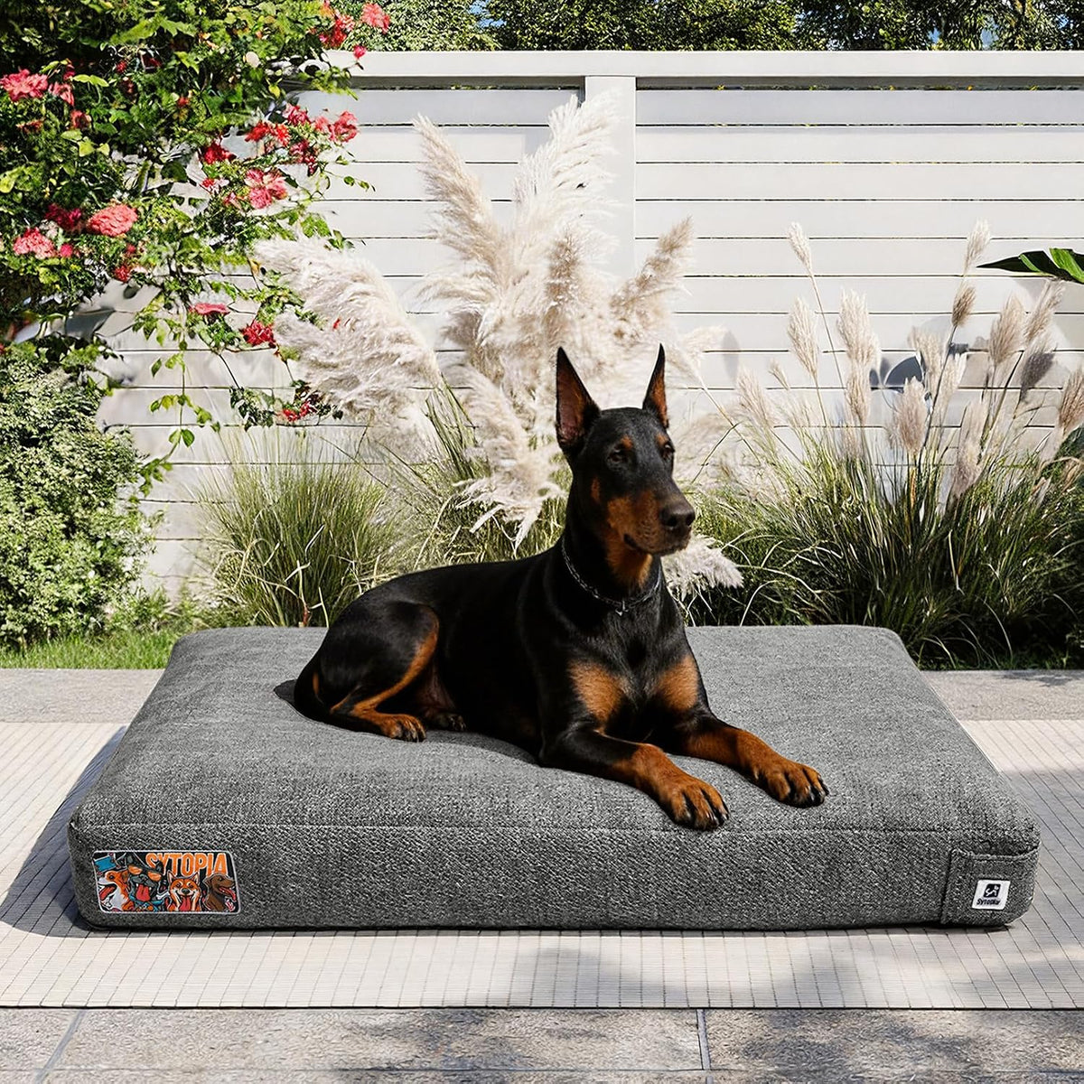Cama indestructible de 42 pulgadas para perros extra grandes, duradera, a prueba de mordidas, para exteriores, con funda extraíble lavable, cama impermeable para perros, ideal para uso en interiores