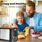 Tostadora de 2 rebanadas, tostadora negra Prime con pantalla LCD digital de cuenta regresiva para pantalla Tostadora inteligente de ranura ancha con bagel/función de descongelación/cancelación/recalentamiento y bandeja extraíble para migas