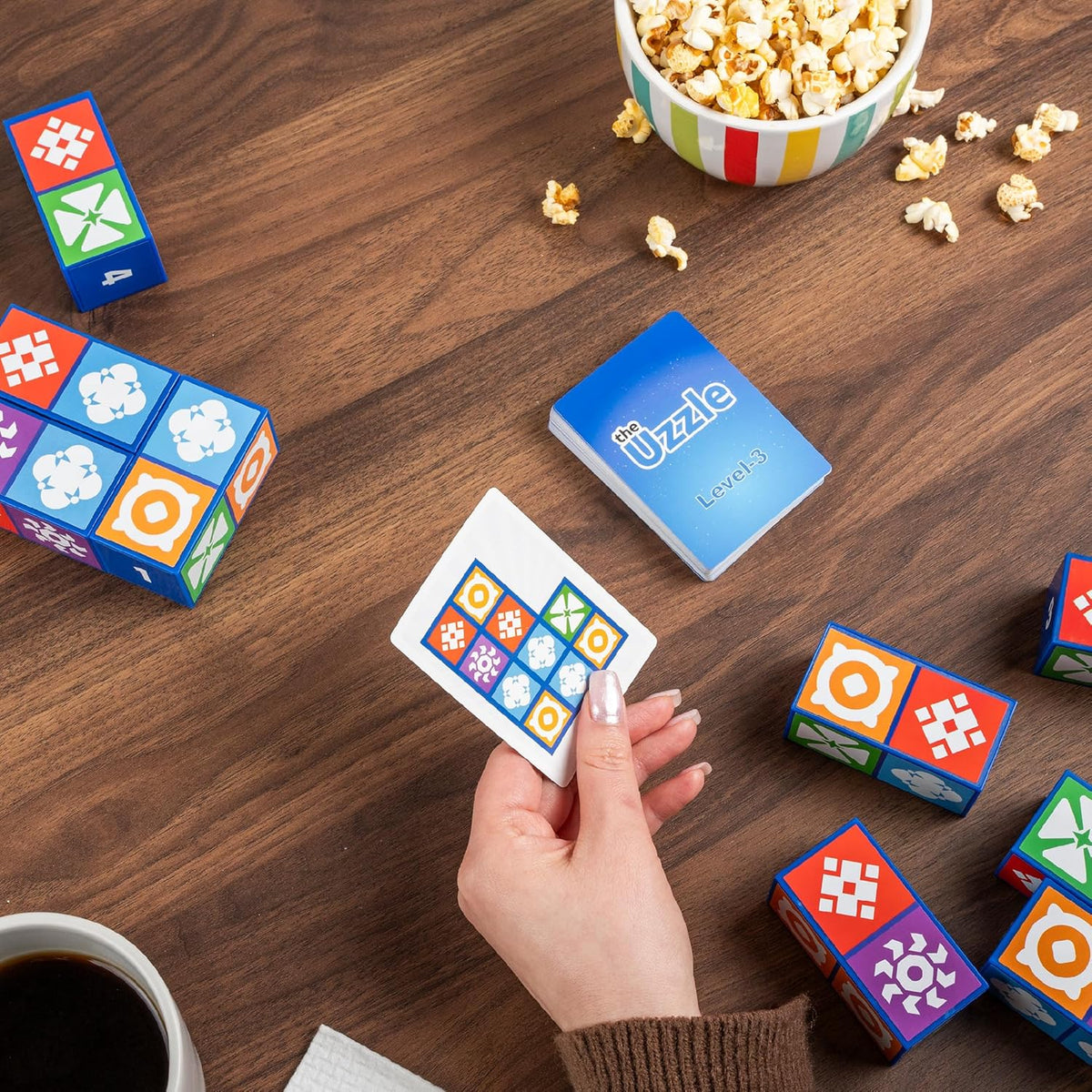 The Uzzle 3.0 Juego de mesa, Juegos de mesa familiares para niños y adultos, Juegos de rompecabezas de bloques para edades 4+