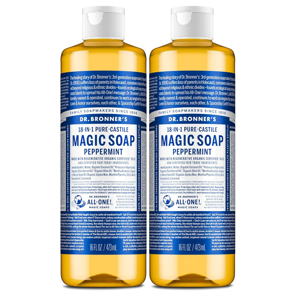 Dr. Bronner's - Jabón líquido de Castilla puro (menta, 16 onzas...