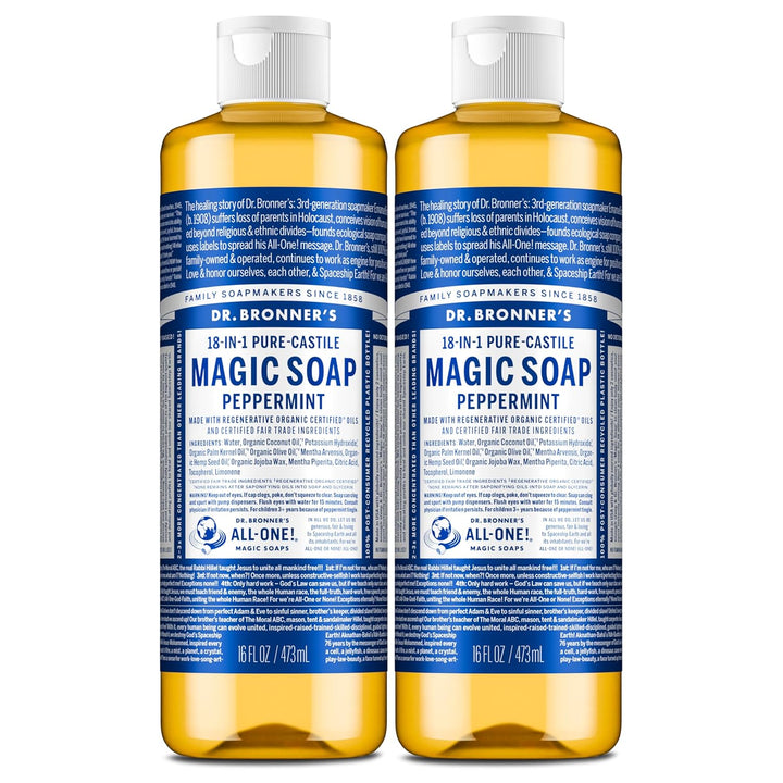 Dr. Bronner's - Jabón líquido de Castilla puro (menta, 16 onzas...