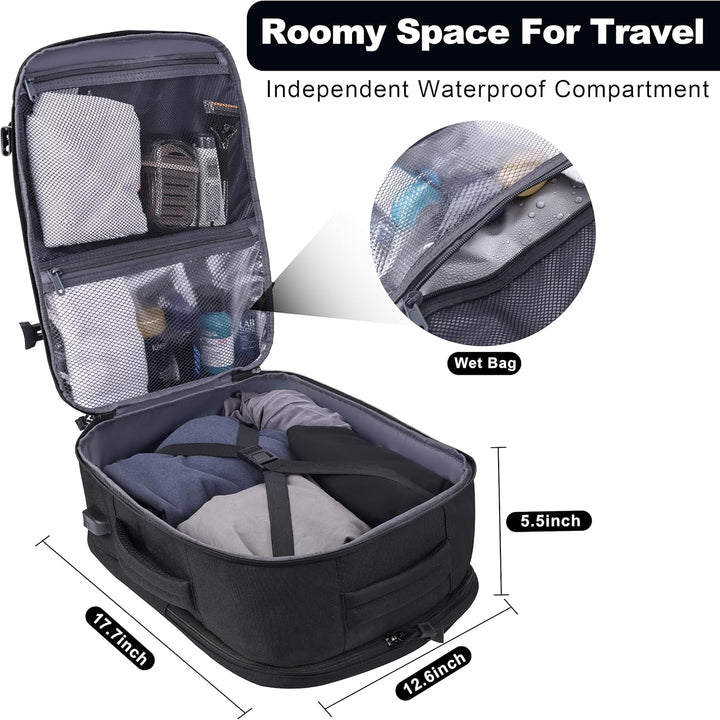 MOZETO Mochila de mano aprobada por la TSA, mochila de viaje táctic...