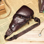 Bolsos cruzados para hombre, bolso bandolera de cuero, mochilas casuales para el pecho, bolsa de hombro, mochilas de senderismo de viaje