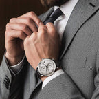 FEICE Bauhaus automático para hombre, reloj analógico mecánico para hombre, casual, impermeable, antichoque, reloj de vestir inoxidable, regalos únicos, FM212, reloj plateado.