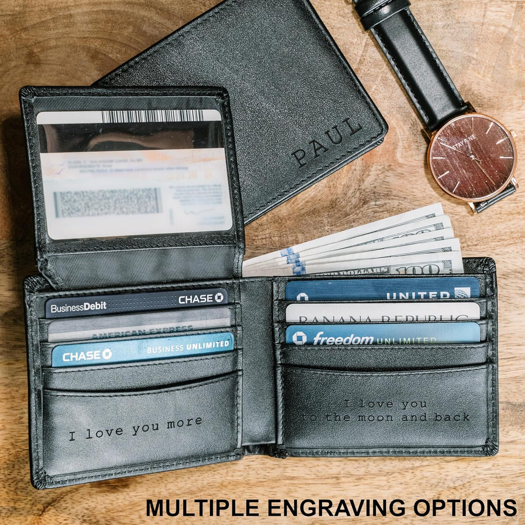STAY FINE Carteras para hombres con bloqueo RFID | Billetera plegab...