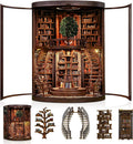 CRIOLPO Kit DIY de rincón de libros Casa en miniatura con luces LED