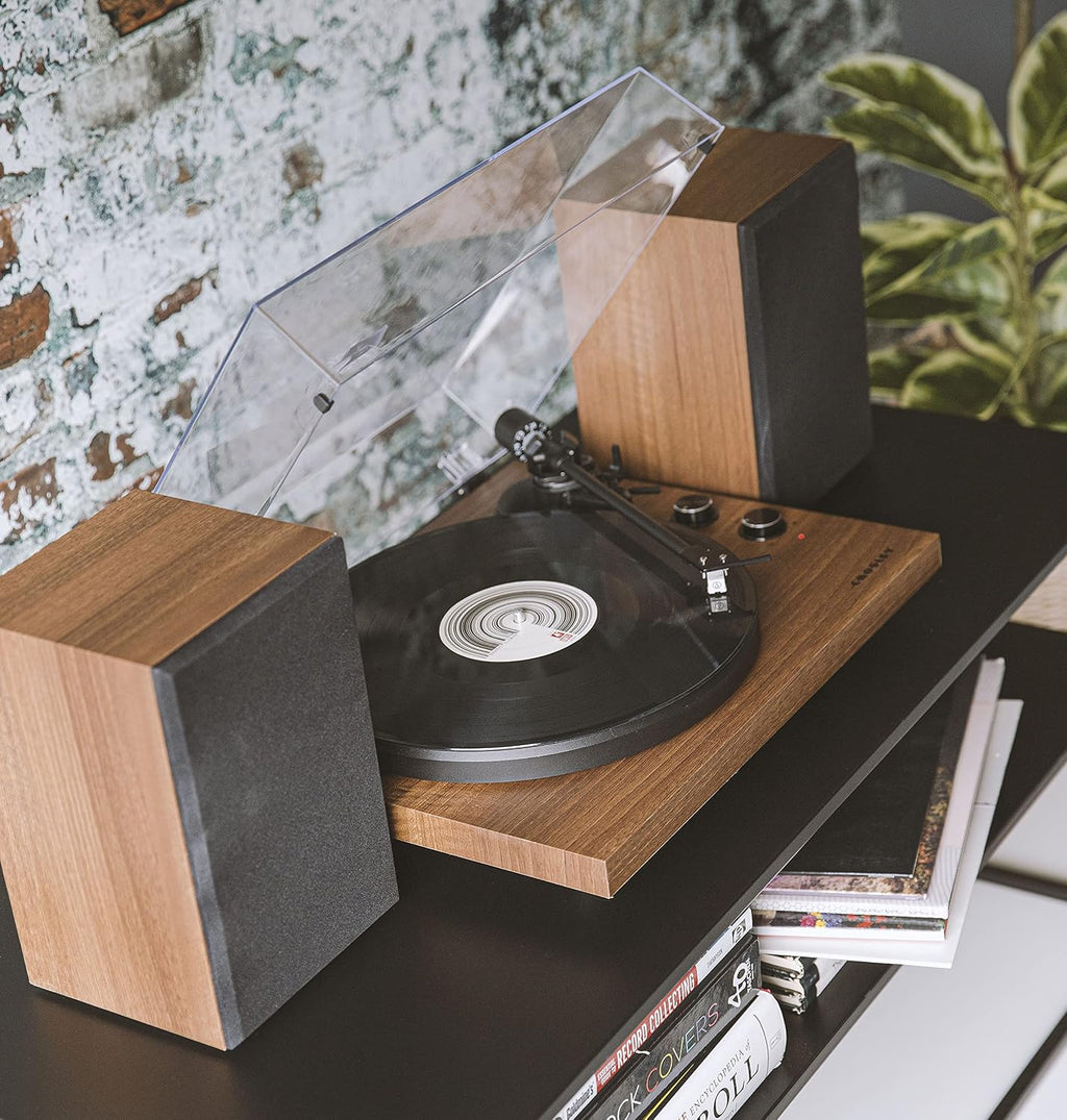Crosley Tocadiscos C62C-WA con altavoces, nogal