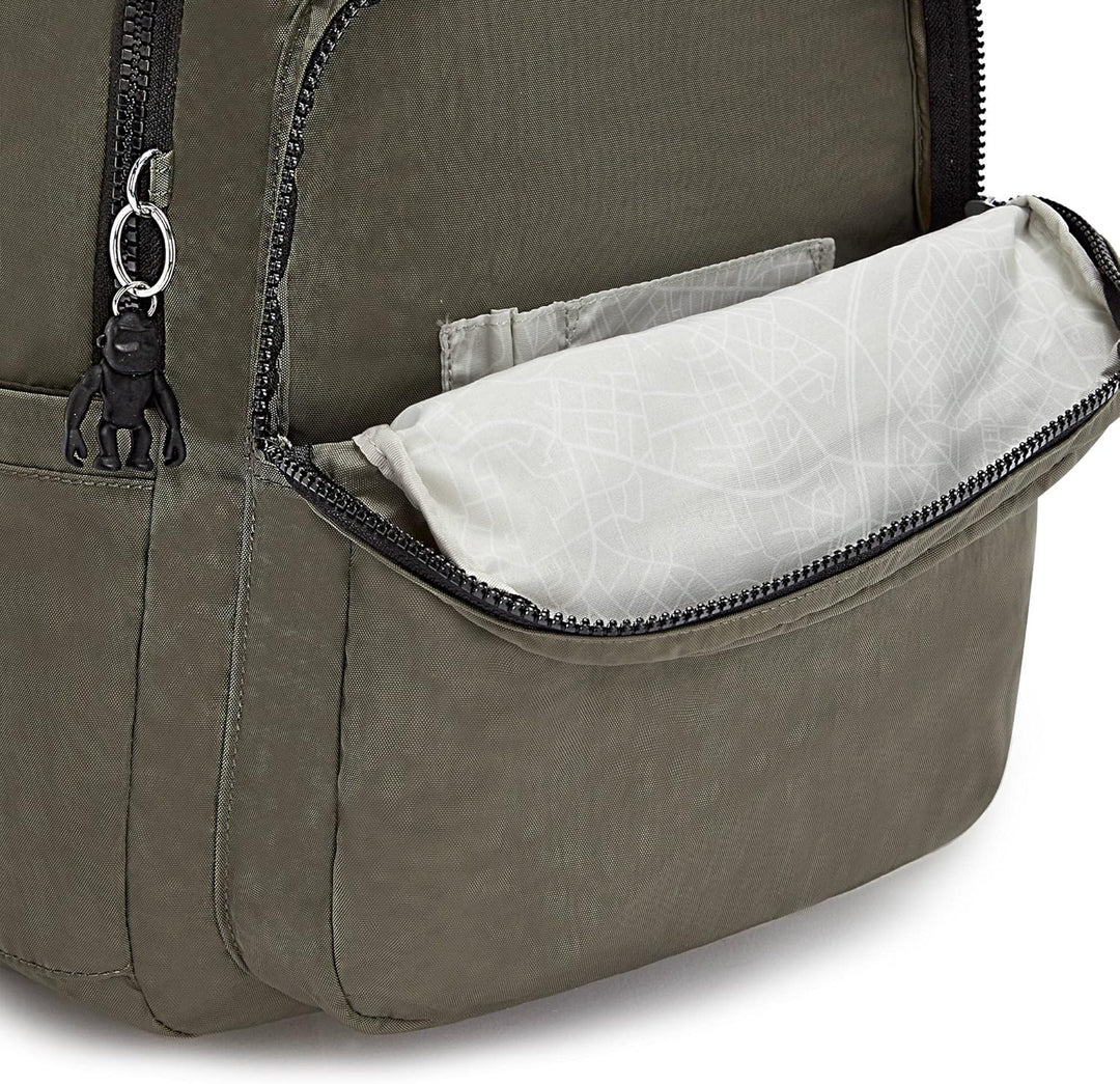 Kipling Mochila para laptop Seúl L sólida para mujer, Verde (Green...