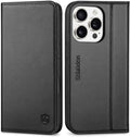 SHIELDON Funda tipo cartera de piel auténtica para iPhone 16 Pro de 6.3