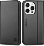 SHIELDON Funda tipo cartera de piel auténtica para iPhone 16 Pro de 6.3