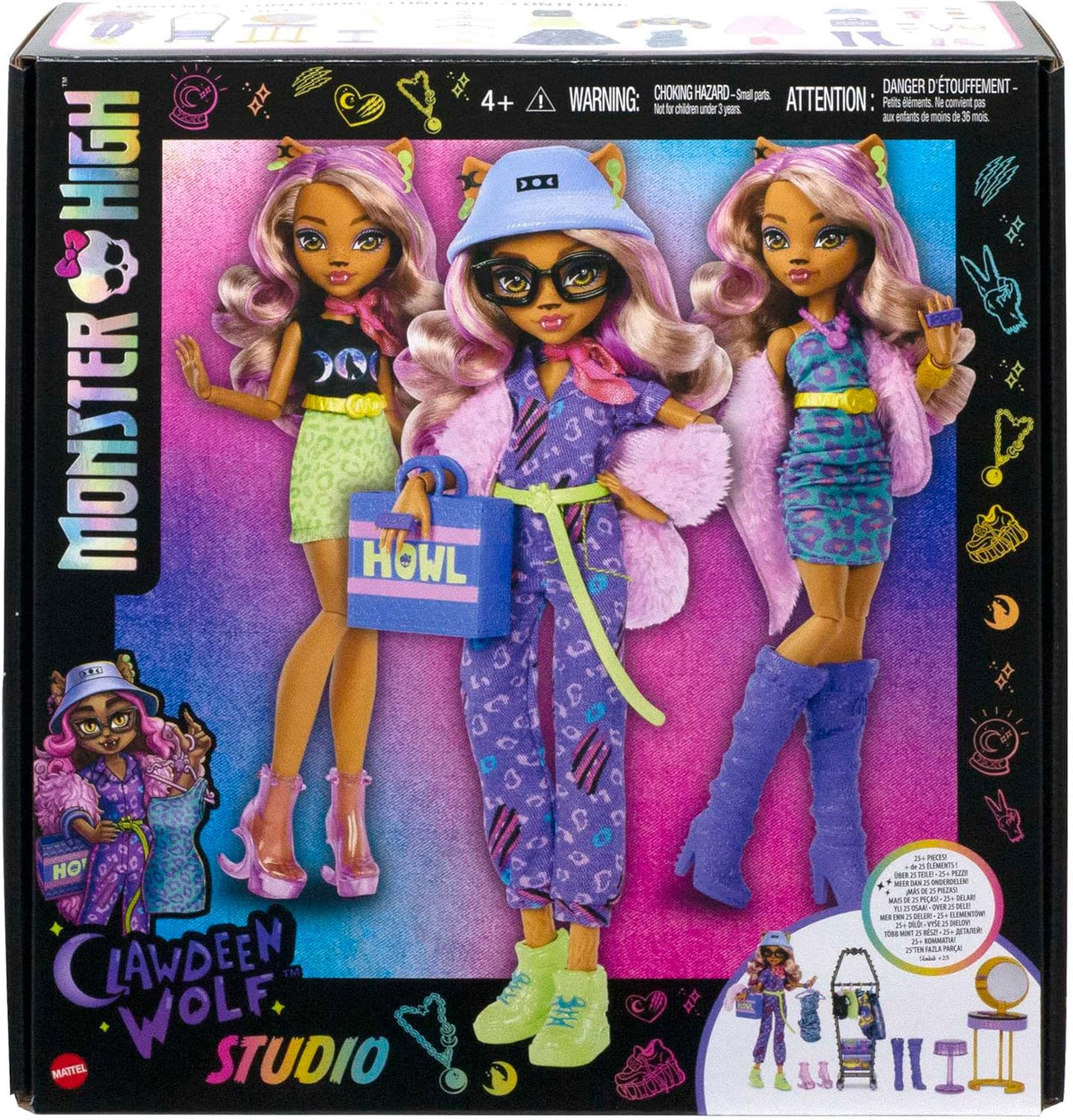 Monster High Muñeca y juego Clawdeen Wolf Boo-tique Studio