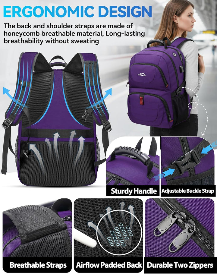 ProEtrade Mochila de viaje extra grande para laptop, escuela, negoc...