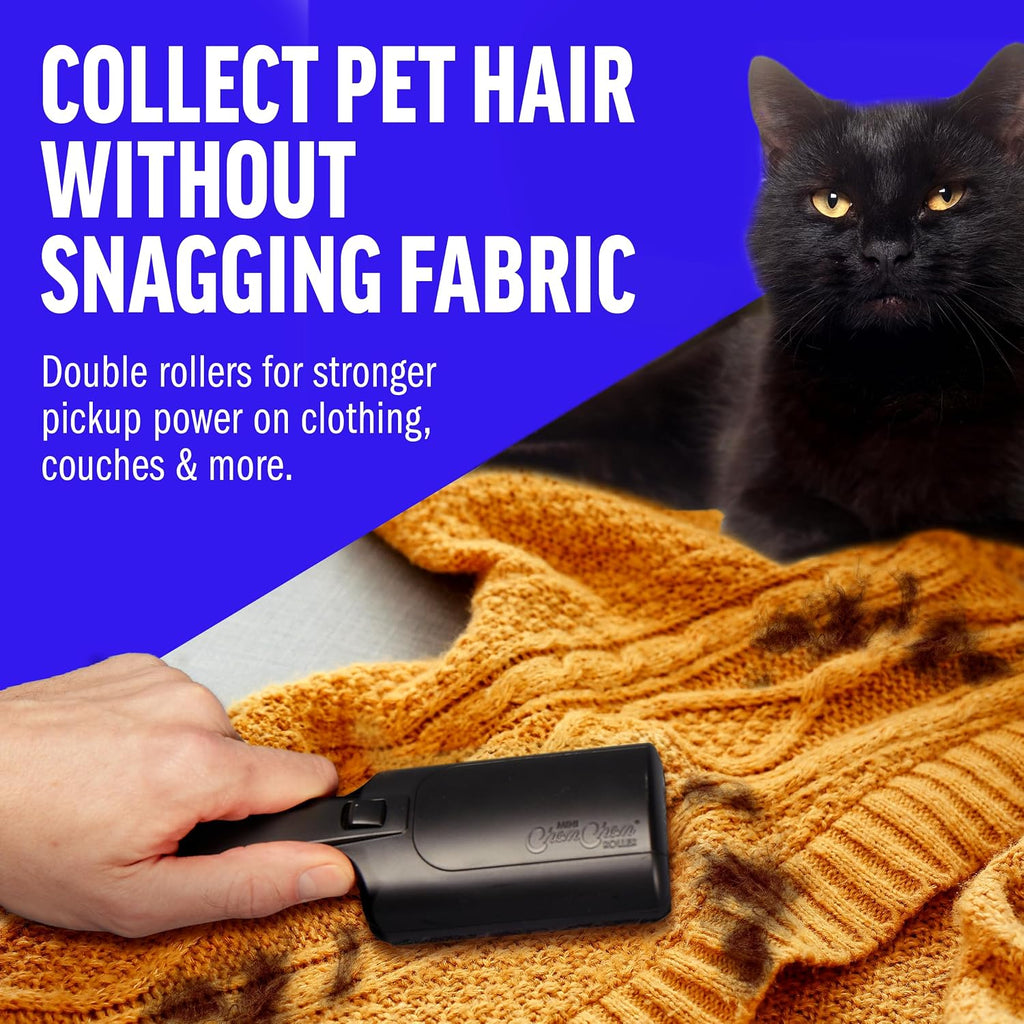 ChomChom Roller Removedor de pelo de mascotas – Rodillo reutilizable para eliminar pelusas para ropa, sofás, autos y viajes – Removedor de pelo de gatos y perros, compacto, no necesita recambios pegajosos (mini rodillo)