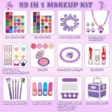 Juego de 99 piezas de maquillaje para niñas, juguetes de princesa,...
