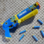 Nerf Fortnite Half Tone Hero Blaster, código de bonificación para desbloquear la envoltura de héroe de medio tono en el juego, carga de ruptura, 12 dardos Nerf Elite, regalos de Fortnite