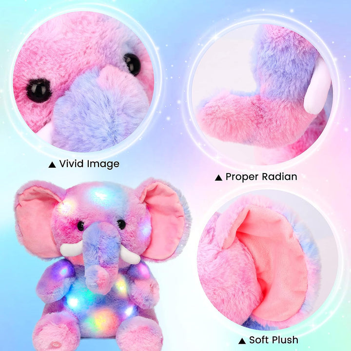 Hopearl Elefante de Peluche LED con Iluminación Colorida Animal de...