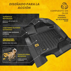 CAT® JustFit™ Alfombrillas 3D personalizadas para Ford F-150 Super Cab 2015-2026, juego completo delantero y trasero, forros de goma resistentes medidos con láser, accesorios para Ford F150 SuperCab